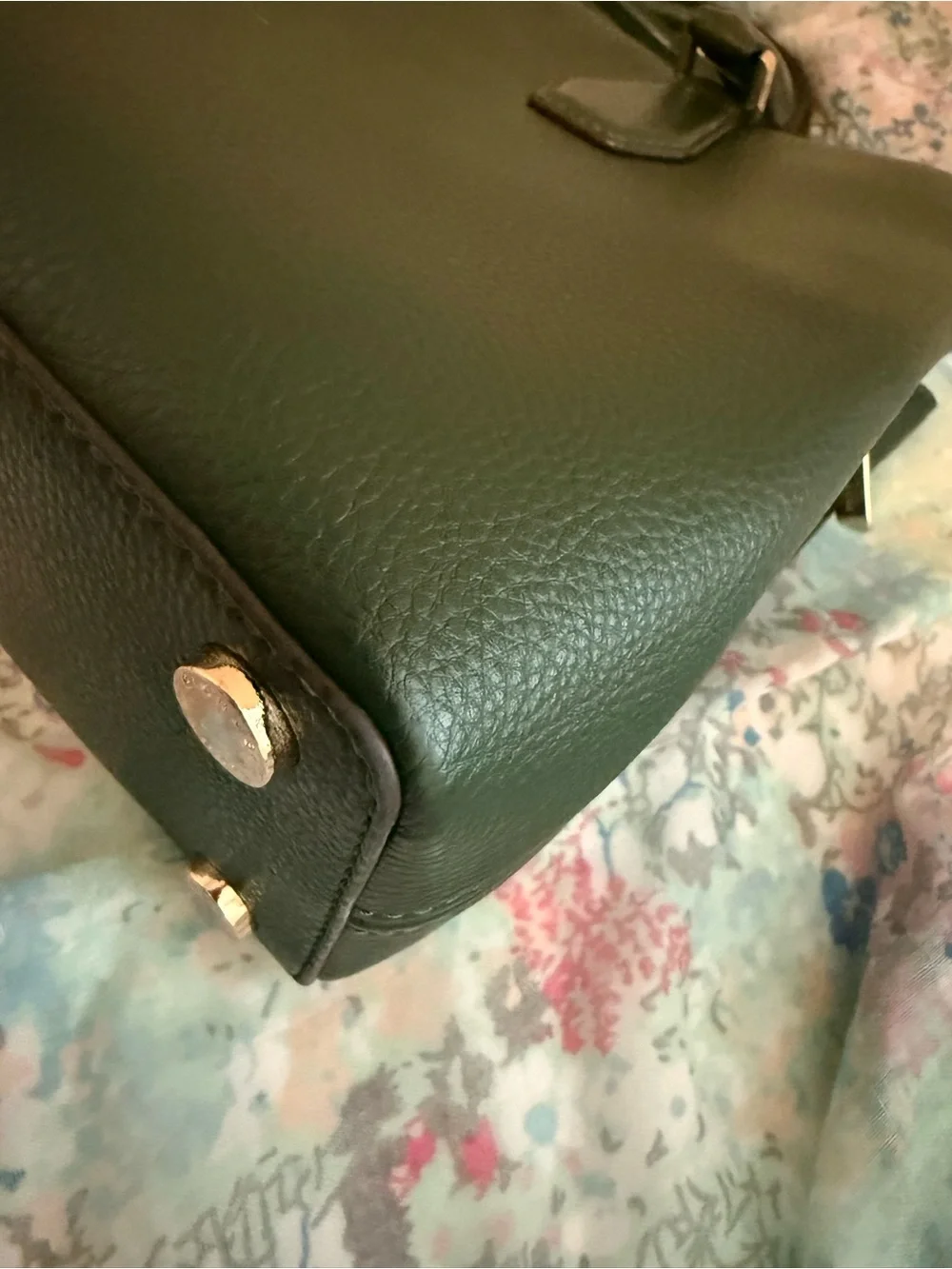 Michael Kors Green Pebbled Leather Satchel/Crossbody